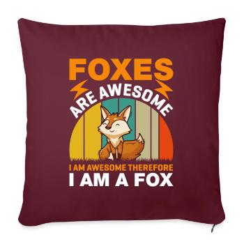 Renard fantastique, les renards sont fantastiques - Housse de coussin décorative 45 x 45 cm - bordeaux - Devant