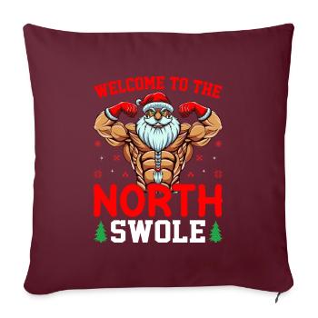 Noël du Père Noël du pôle Nord North Swole North Swole - Housse de coussin décorative 45 x 45 cm - bordeaux - Devant