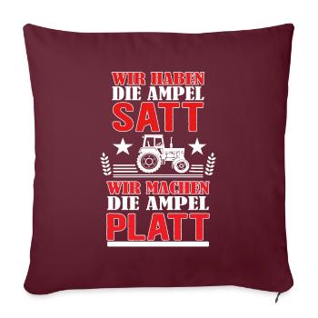 Landwirte Protest und Bauern Demo gegen die Ampel - Sofakissenbezug 45 x 45 cm - Burgunderrot - Vorne