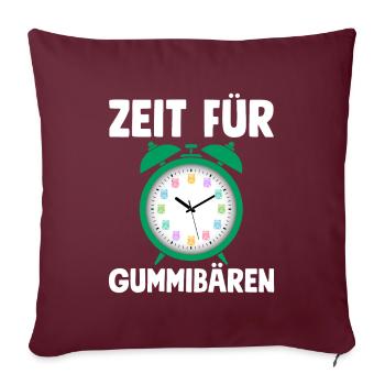 C’est l’heure des oursons en gélatine ! Bonbons Gummy Bear Watch - Housse de coussin décorative 45 x 45 cm - bordeaux - Devant