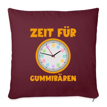 C’est l’heure des oursons en gélatine ! Bonbons Gummy Bear Watch - Housse de coussin décorative 45 x 45 cm - bordeaux - Devant