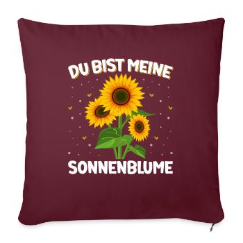 Tu es mon jardin de partenariat de tournesols - Housse de coussin décorative 45 x 45 cm - bordeaux - Devant