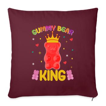 Gümmibär Roi des bonbons - Housse de coussin décorative 45 x 45 cm - bordeaux - Devant