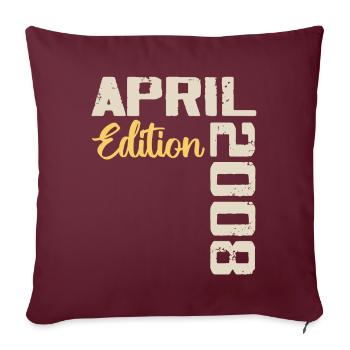 Anniversaire 16 Ans Avril 2008 Cadeau Anniversaire - Housse de coussin décorative 45 x 45 cm - bordeaux - Devant