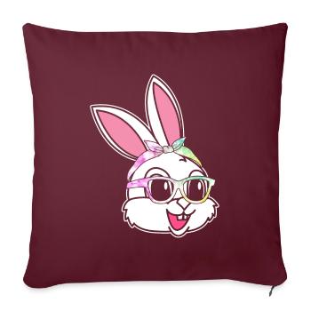 Ostern süßes Häschen Osterhase - Sofakissenbezug 45 x 45 cm - Burgunderrot - Vorne