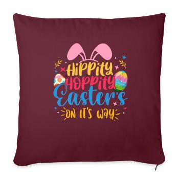 Joyeuses Pâques avec le lapin de Pâques - Housse de coussin décorative 45 x 45 cm - bordeaux - Devant