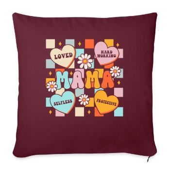 Mama Muttertag geliebt, selbstlos, beschützerin - Sofakissenbezug 45 x 45 cm - Burgunderrot - Vorne