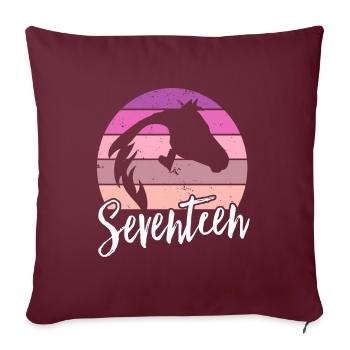 Geburtstag 17 Mädchen Pferd Reiten Stall SIebzehn - Sofakissenbezug 45 x 45 cm - Burgunderrot - Vorne