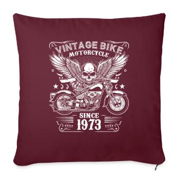 1973 Moto Vintage Biker Anniversaire Né En 1973 - Housse de coussin décorative 45 x 45 cm - bordeaux - Devant