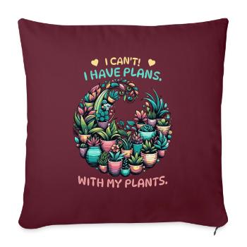 Jardiniers et amoureux des plantes avec des plantes de balcon - Housse de coussin décorative 45 x 45 cm - bordeaux - Devant