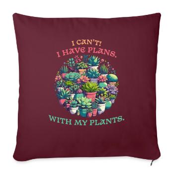 Amoureux des plantes, des plantes de balcon et des jardins - Housse de coussin décorative 45 x 45 cm - bordeaux - Devant