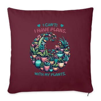 Jardiniers, amoureux des plantes et amateurs de plantes de balcon - Housse de coussin décorative 45 x 45 cm - bordeaux - Devant