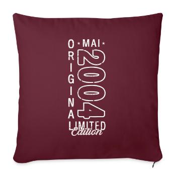 Anniversaire 2004 Mai 2004 Année 2004 Légende 04 - Housse de coussin décorative 45 x 45 cm - bordeaux - Devant