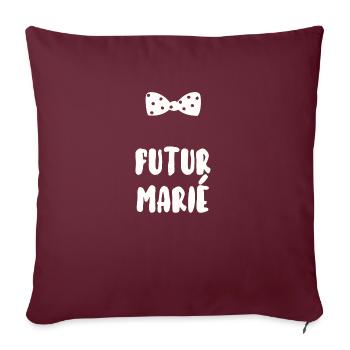 Futur marié - Housse de coussin décorative 45 x 45 cm - bordeaux - Devant