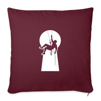 Point clé de l’escalade en rappel des alpinistes - Housse de coussin décorative 45 x 45 cm - bordeaux - Devant