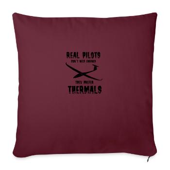 Planeur planeur pilote de planeur volant - Housse de coussin décorative 45 x 45 cm - bordeaux - Devant