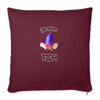Je m'en Fish - Housse de coussin décorative 45 x 45 cm - bordeaux - Devant