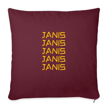 Prénom Janis - Housse de coussin décorative 45 x 45 cm - bordeaux - Devant