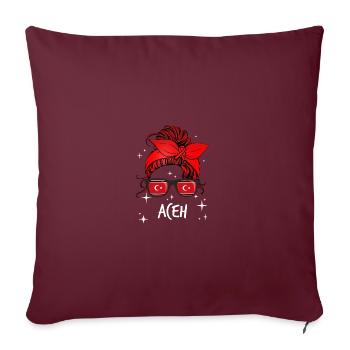 L’Aceh - Housse de coussin décorative 45 x 45 cm - bordeaux - Devant