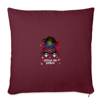 Antigua-et-Barbuda - Housse de coussin décorative 45 x 45 cm - bordeaux - Devant