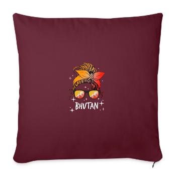 Bhutan - Sofakissenbezug 45 x 45 cm - Burgunderrot - Vorne