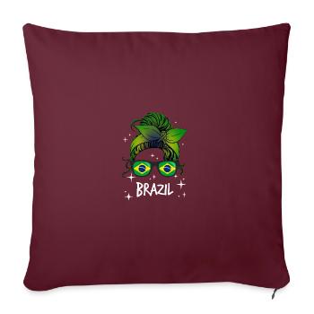 Brésil - Housse de coussin décorative 45 x 45 cm - bordeaux - Devant