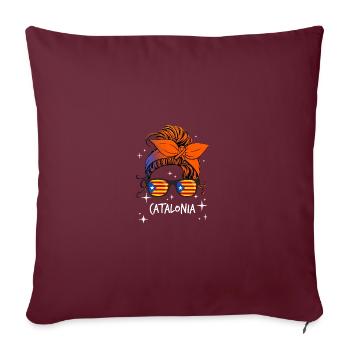 Catalogne - Housse de coussin décorative 45 x 45 cm - bordeaux - Devant