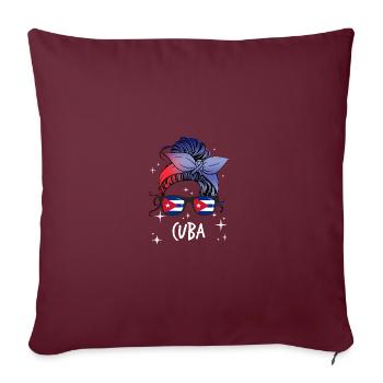 Cuba - Housse de coussin décorative 45 x 45 cm - bordeaux - Devant