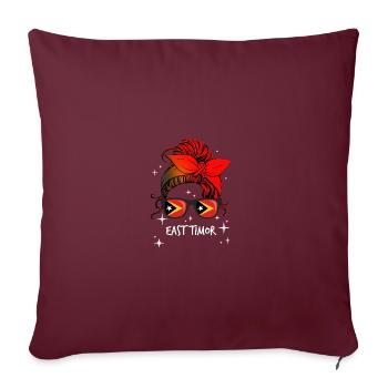 Timor oriental - Housse de coussin décorative 45 x 45 cm - bordeaux - Devant