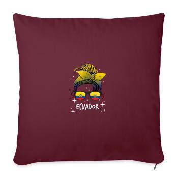 Équateur - Housse de coussin décorative 45 x 45 cm - bordeaux - Devant