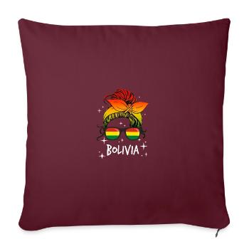 Bolivie - Housse de coussin décorative 45 x 45 cm - bordeaux - Devant