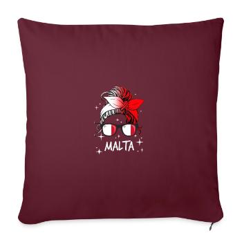 Malte - Housse de coussin décorative 45 x 45 cm - bordeaux - Devant