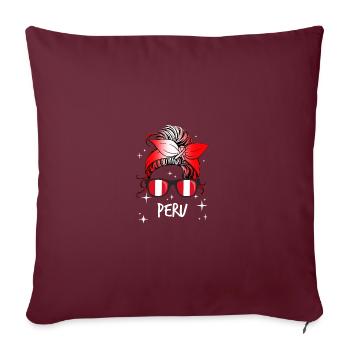 Pérou - Housse de coussin décorative 45 x 45 cm - bordeaux - Devant