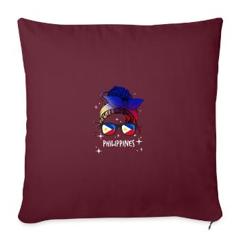 Philippines - Housse de coussin décorative 45 x 45 cm - bordeaux - Devant