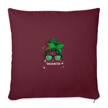 Turkménistan - Housse de coussin décorative 45 x 45 cm - bordeaux - Devant