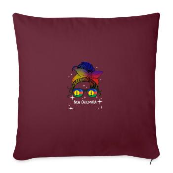 Nouvelle-Calédonie - Housse de coussin décorative 45 x 45 cm - bordeaux - Devant