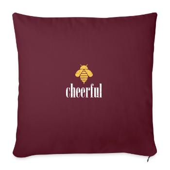 Abeille jaune Abeille gaie Soyez joyeux - Housse de coussin décorative 45 x 45 cm - bordeaux - Devant