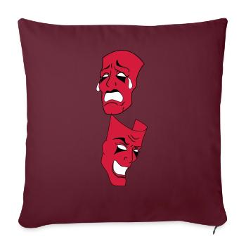 MASKEN Farbe Änderbar - Sofakissenbezug 45 x 45 cm - Burgunderrot - Vorne