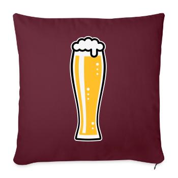 Wheat Beer Glass (Weiss Beer / Beer Drinker / 3C) - Sofa pillowcase 17,3'' x 17,3'' (45 x 45 cm) - burgundy - Front