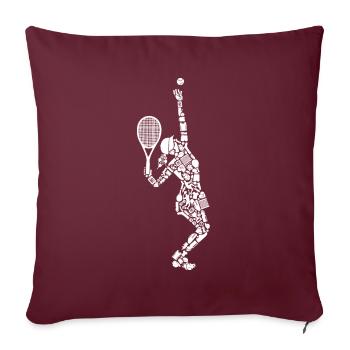 Tennisspielerin Symbole Mädchen Frauen Tennis - Sofakissenbezug 45 x 45 cm - Burgunderrot - Vorne
