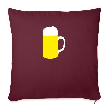 Funny Mallorca Beer Glass LOGO, Chemise de bière d’alcool - Housse de coussin décorative 45 x 45 cm - bordeaux - Devant