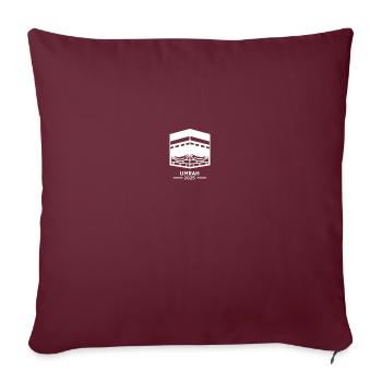 Omra 2025 / Voyage du Hajj / Islam - Housse de coussin décorative 45 x 45 cm - bordeaux - Devant