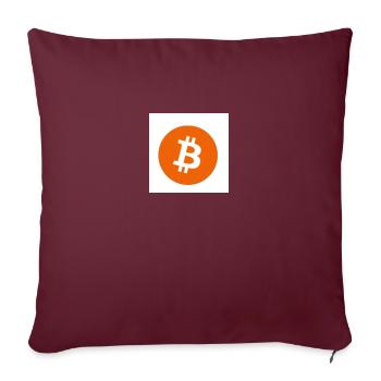 Bitcoin - Sofakissenbezug 45 x 45 cm - Burgunderrot - Vorne