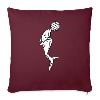 requin avec volleyball - Housse de coussin décorative 45 x 45 cm - bordeaux - Devant