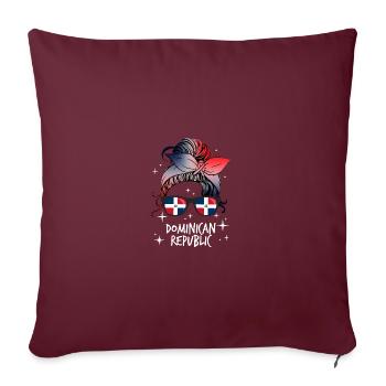 République dominicaine - Housse de coussin décorative 45 x 45 cm - bordeaux - Devant