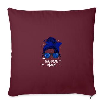 Union européenne - Housse de coussin décorative 45 x 45 cm - bordeaux - Devant
