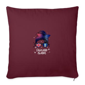 Îles Falkland - Housse de coussin décorative 45 x 45 cm - bordeaux - Devant