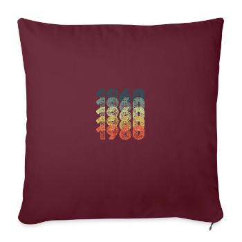 Année 1960 - Housse de coussin décorative 45 x 45 cm - bordeaux - Devant