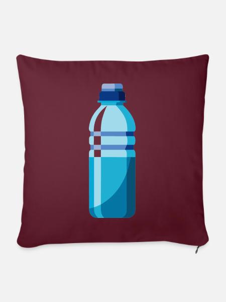 Wasserflasche - Sofakissenbezug 45 x 45 cm - Burgunderrot