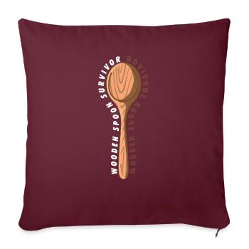 Wooden Spoon Survivor Meme Adulting Funny Italian - Housse de coussin décorative 45 x 45 cm - bordeaux - Devant
